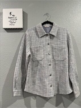 miami Gray Tweed Button-Up Blazer Jacket